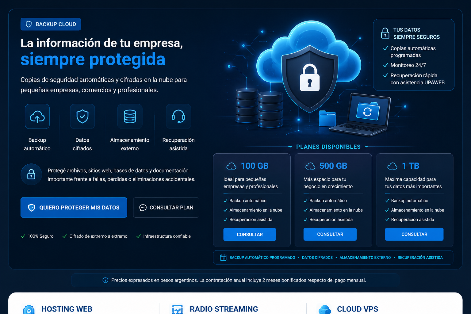 Backup Cloud UPAWEB - copias de seguridad para empresas